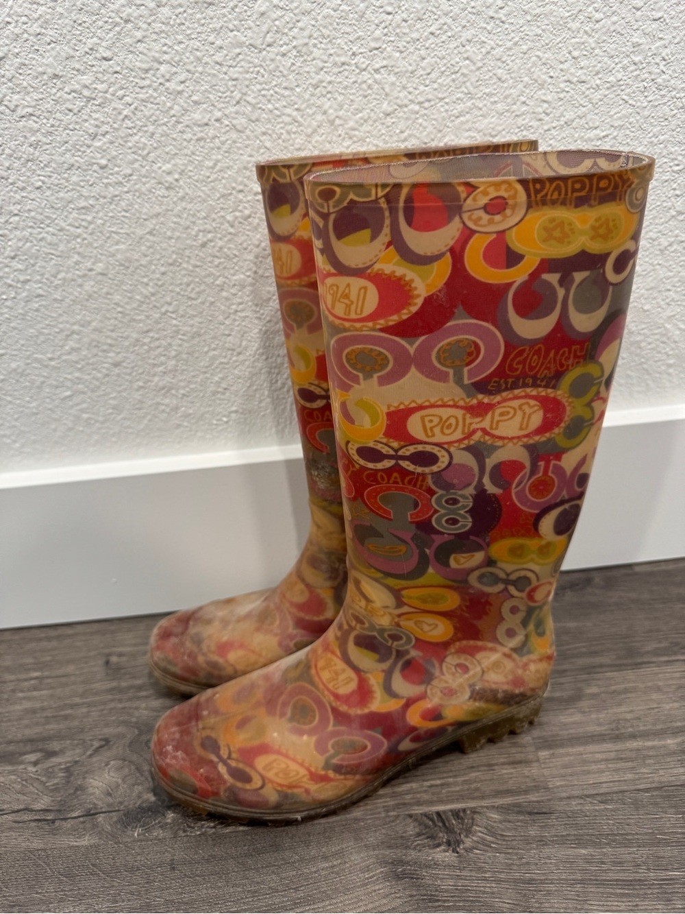 Coach Multicolor Pop-Print Rain Boots